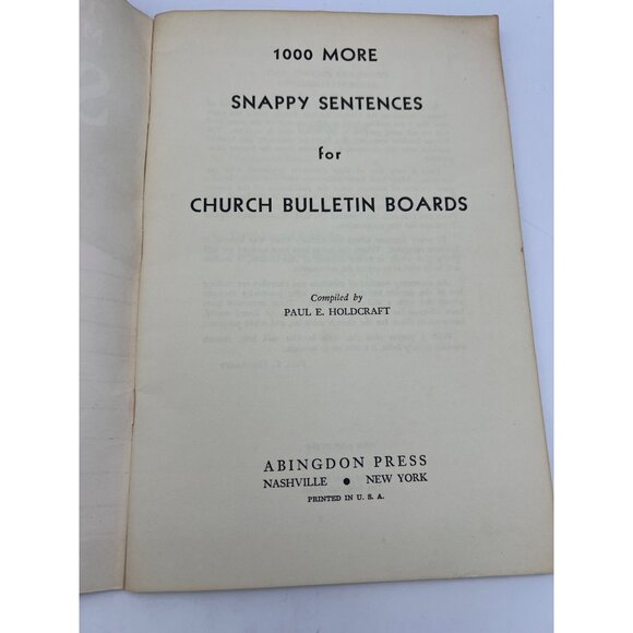 Two Vintage Snappy Sentences for Church Bulletin Board Books Paul E. Holdcraft - Picture 5 of 8